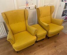 Ikea armchairs and footstool