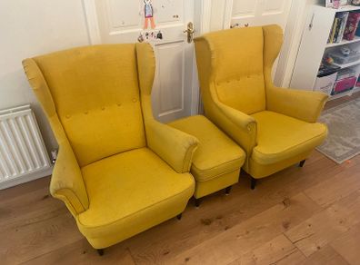 Ikea armchairs and footstool