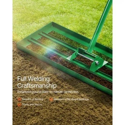 Lawn Leveling Rake, 30"x10" Level Lawn Tool, Heavy-duty Lawn Leveler with 78" Steel Extended Handle, Yard Leveling Rake Suit for Garden,