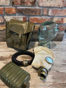 vintage gas mask & bag