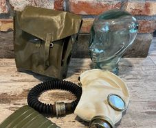vintage gas mask & bag