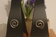Pair of Tall Metal Candle Holders