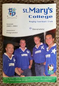 2003 St. Mary's College RFC v Clontarf FC - AIL Division 1 Rugby Programme