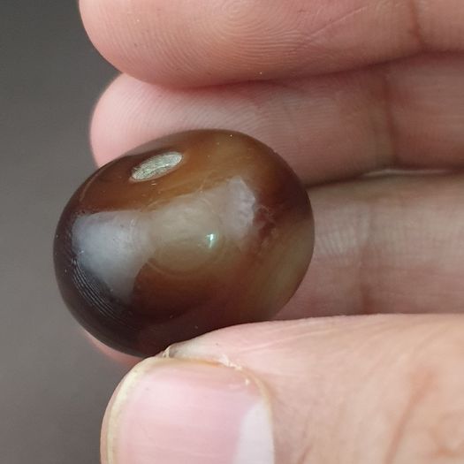Vintage Natural Pattern Sulemani Tire Shape Agate Bead Amulet