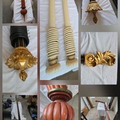 Large reeded curtain poles