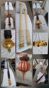 Large reeded curtain poles