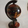 Vintage Lacquered Hand Decorated Globe Ashtray Image 2