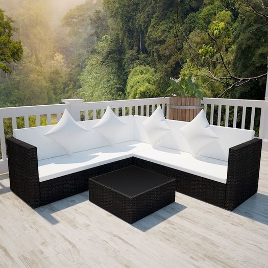 Garden Rattan - Free Delivery Semi Circle With Coffee Table