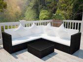 Garden Rattan - Free Delivery Semi Circle With Coffee Table