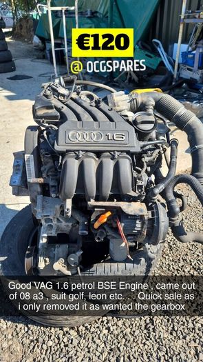 Vag Volkswagen / Audi 1.6 petrol Bse Engine 03-12 @ OCG