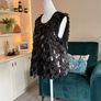 Ladies Black Sleeveless Top by Gallery, Embellished with Cascading Sequin-and-Bead Fringe Image 8