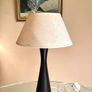Vintage Turned Wood Lamp with Parchment Shade Image 2