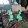 10cm high Pair of Art Deco Mid Century Vintage Original Sylvac Bunnies Image 5
