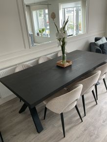 solid wood large black kitchen table