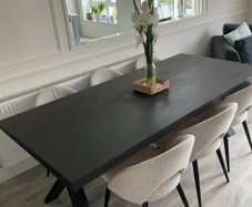 solid wood large black kitchen table