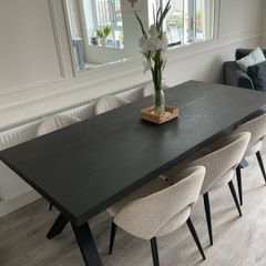 solid wood large black kitchen table
