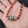 Vintage Carnelian Agate From Mali With Himalayan 1 Eyes Tibetan Agate Dzi Pendant Necklace Image 7
