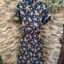 Handmade Navy Floral Summer Dress Medium Postage included Image 8