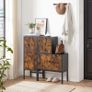 Sideboard, kitchen cabinet with doors, side cabinet, storage cabinet, metal frame, multi-purpose cabinet, cupboard, 60 x 30 x 60 cm, industrial design, vintage brown-black Image 2
