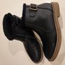 Genuine Leather Black Fur Lined Ankle Boots Size 5 Image 2