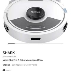 Shark 2 in 1 mop & hoover