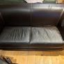 Black Leather 3 seater couch Image 2