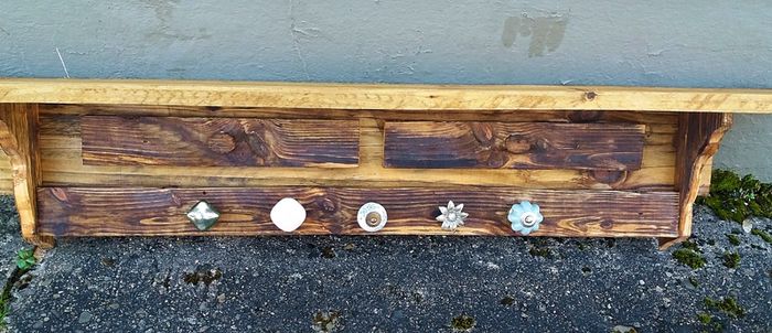 Rustic Stove Mantle / Shelf / Coat & Hat Rack