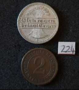 German weimar Republic coins.  (224)