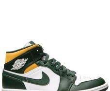 Nike Air Jordan Mid Sonic Green And Yellow High Top Shoes