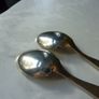 Pair Vintage Norwegian Hallmarked Sterling Silver 925 White Enamel Coffee Spoons. Excellent Condition. Image 2