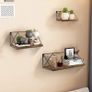 Rustic Floating Shelves Wall Mounted Metal Wire Storage Shelf for Living Room Kitchen Office, 3 Pack Image 2