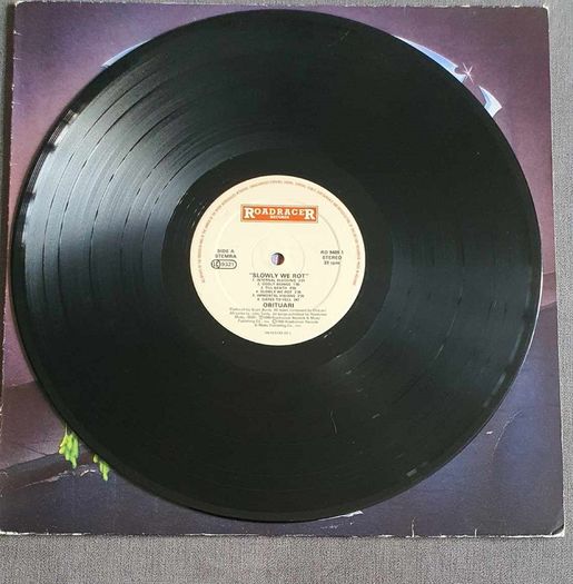 Obituary Slowly We Rot. Original Roadracer Records 1989 Pressing  LP Super Rare Death Metal