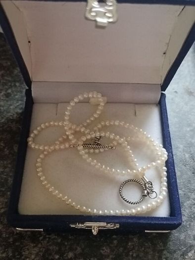 Suarti Branded Baroque Pearl Necklace on Sterling Silver Closures