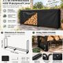 2.57m Outdoor Firewood Rack with Full Waterproof Cover  1/2 Cord, 299kg Capacity Image 3