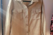 Shein Drop Shoulder Button Closure Corduroy Shacket L