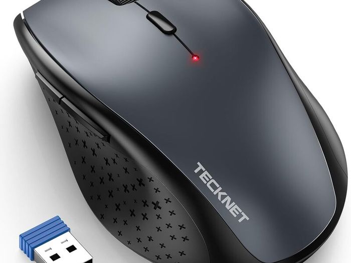 Wireless Mouse for Laptop, 4800 DPI Optical Computer Mice with 6 Adjustable Levels, 30 Months Long Battery Life 2.4G Cordless USB Silent Mouse for Notebook, PC, Office Home Work - Grey