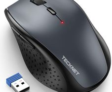 Wireless Mouse for Laptop, 4800 DPI Optical Computer Mice with 6 Adjustable Levels, 30 Months Long Battery Life 2.4G Cordless USB Silent Mouse for Notebook, PC, Office Home Work - Grey