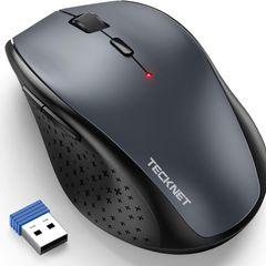 Wireless Mouse for Laptop, 4800 DPI Optical Computer Mice with 6 Adjustable Levels, 30 Months Long Battery Life 2.4G Cordless USB Silent Mouse for Notebook, PC, Office Home Work - Grey