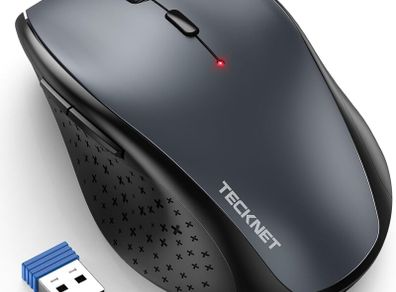Wireless Mouse for Laptop, 4800 DPI Optical Computer Mice with 6 Adjustable Levels, 30 Months Long Battery Life 2.4G Cordless USB Silent Mouse for Notebook, PC, Office Home Work - Grey