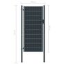 Fence Gate PVC and Steel 100x164 cm Anthracite Image 4