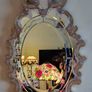 Murano Glass Pink Flowers Large Venetian Triple Bevelled Wall Mirror Made in Italy Image 4