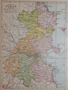 County Dublin 1905 Antique Map