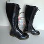 Dr Martens 1b60 20 eye high knee tall patent black boots UK4 EU37 US6 Image 4