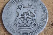 Great Britain UK 1921, One Shilling, George V, Silver Coin - free standard postage