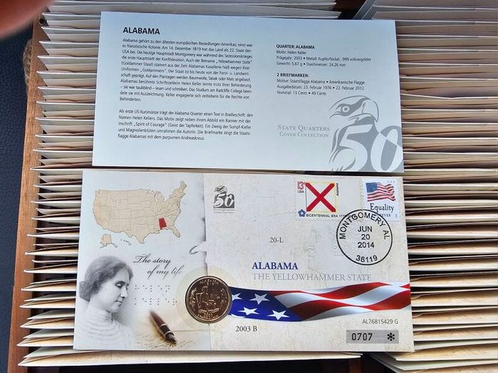 USA United States 50 States Quarters Cover Collection in Original Holder with COA