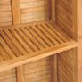 3 Piece Bistro Set with Folding Chairs Solid Teak Wood Image 10