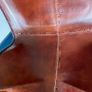 Vintage Leather Butterfly Chair, Tan/Brown Leather and Brass Frame Image 3