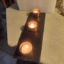 Set Of 3 Copper Tealight Holders attached to Slate Tray - Tealight Candle Holders - Home Decor and Gifts - Includes 3 Tealights Image 3
