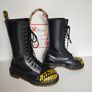 Dr Martens 1914 14 hole 1C14 black yellow foot mid calf boots UK4 EU37 US6 Image 4