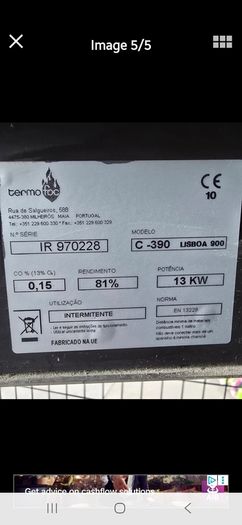 Solid fuel Thermofoc insert Stove 13Kw